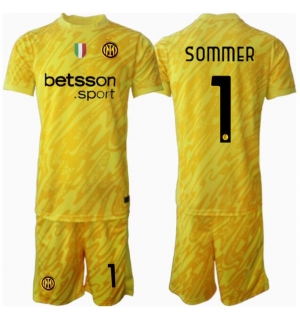 Inter Milan Yann Sommer #1 Keeper Bortedraktsett Barn 2024-25 Kortermet (+ Korte bukser)