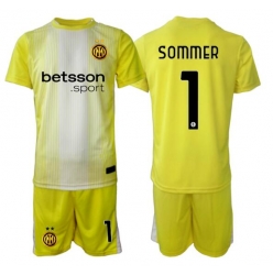 Inter Milan Yann Sommer #1 Keeper Bortedraktsett Barn 2025-26 Kortermet (+ Korte bukser)
