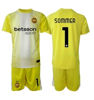 Inter Milan Yann Sommer #1 Keeper Bortedraktsett Barn 2025-26 Kortermet (+ Korte bukser)