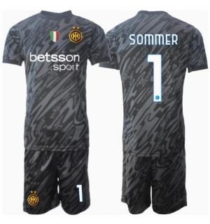 Inter Milan Yann Sommer #1 Keeper Tredjedraktsett Barn 2024-25 Kortermet (+ Korte bukser)