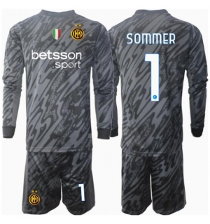 Inter Milan Yann Sommer #1 Keeper Tredjedraktsett Barn 2024-25 Langermet (+ Korte bukser)