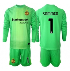 Inter Milan Yann Sommer #1 Keeper Tredjedraktsett Barn 2025-26 Langermet (+ Korte bukser)