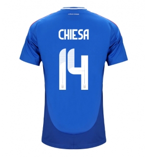 Italia Federico Chiesa #14 Hjemmedrakt EM 2024 Kortermet