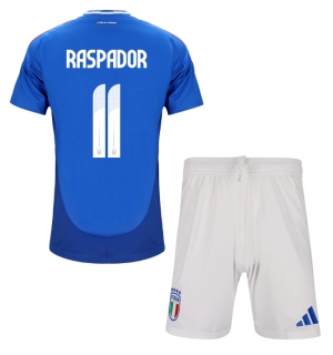 Italia Giacomo Raspadori #11 Hjemmedraktsett Barn EM 2024 Kortermet (+ Korte bukser)