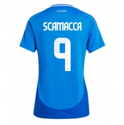 Italia Gianluca Scamacca #9 Hjemmedrakt Dame EM 2024 Kortermet