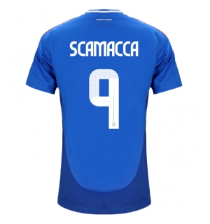 Italia Gianluca Scamacca #9 Hjemmedrakt EM 2024 Kortermet