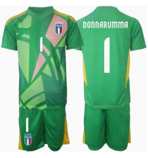 Italia Gianluigi Donnarumma #1 Keeper Bortedraktsett Barn EM 2024 Kortermet (+ Korte bukser)