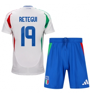 Italia Mateo Retegui #19 Bortedraktsett Barn EM 2024 Kortermet (+ Korte bukser)