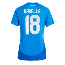 Italia Nicolo Barella #18 Hjemmedrakt Dame EM 2024 Kortermet