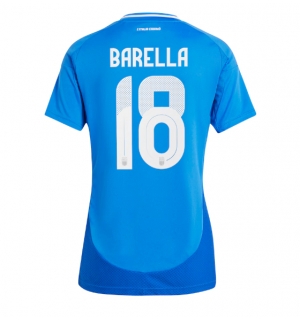 Italia Nicolo Barella #18 Hjemmedrakt Dame EM 2024 Kortermet