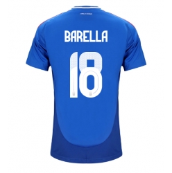 Italia Nicolo Barella #18 Hjemmedrakt EM 2024 Kortermet