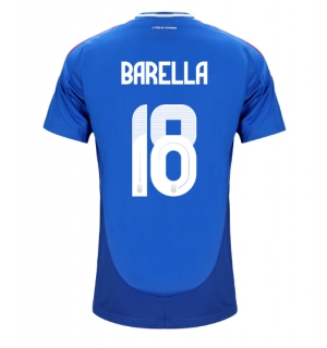 Italia Nicolo Barella #18 Hjemmedrakt EM 2024 Kortermet