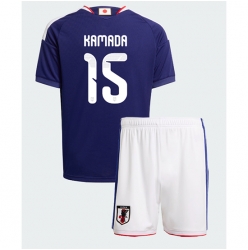 Japan Daichi Kamada #15 Hjemmedraktsett Barn VM 2026 Kortermet (+ Korte bukser)