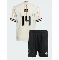 Japan Junya Ito #14 Bortedraktsett Barn VM 2026 Kortermet (+ Korte bukser)