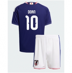 Japan Ritsu Doan #10 Hjemmedraktsett Barn VM 2026 Kortermet (+ Korte bukser)