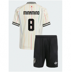 Japan Takumi Minamino #8 Bortedraktsett Barn VM 2026 Kortermet (+ Korte bukser)