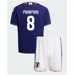 Japan Takumi Minamino #8 Hjemmedraktsett Barn VM 2026 Kortermet (+ Korte bukser)