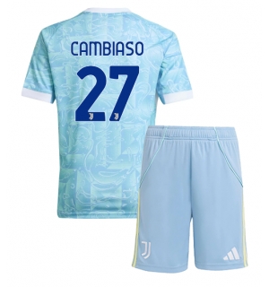 Juventus Andrea Cambiaso #27 Bortedraktsett Barn 2025-26 Kortermet (+ Korte bukser)