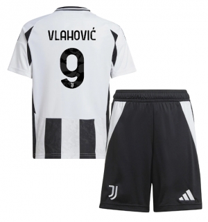 Juventus Dusan Vlahovic #9 Hjemmedraktsett Barn 2024-25 Kortermet (+ Korte bukser)