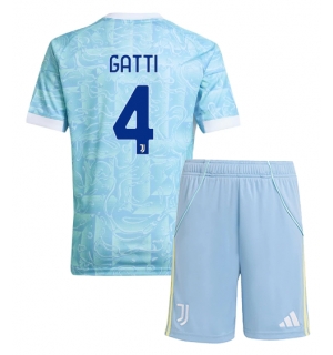 Juventus Federico Gatti #4 Bortedraktsett Barn 2025-26 Kortermet (+ Korte bukser)