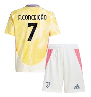 Juventus Francisco Conceicao #7 Bortedraktsett Barn 2024-25 Kortermet (+ Korte bukser)