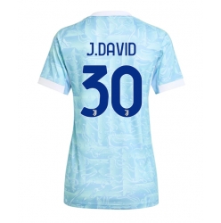 Juventus Jonathan David #30 Bortedrakt Dame 2025-26 Kortermet