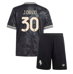 Juventus Jonathan David #30 Tredjedraktsett Barn 2025-26 Kortermet (+ Korte bukser)