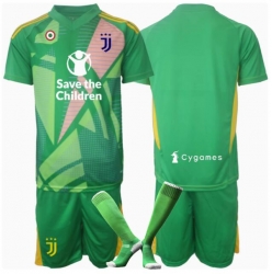 Juventus Keeper Bortedraktsett Barn 2024-25 Kortermet (+ Korte bukser)