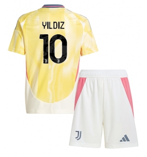 Juventus Kenan Yildiz #10 Bortedraktsett Barn 2024-25 Kortermet (+ Korte bukser)