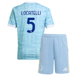 Juventus Manuel Locatelli #5 Bortedraktsett Barn 2025-26 Kortermet (+ Korte bukser)