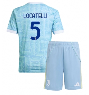 Juventus Manuel Locatelli #5 Bortedraktsett Barn 2025-26 Kortermet (+ Korte bukser)