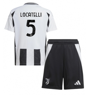 Juventus Manuel Locatelli #5 Hjemmedraktsett Barn 2024-25 Kortermet (+ Korte bukser)