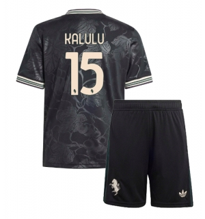 Juventus Pierre Kalulu #15 Tredjedraktsett Barn 2025-26 Kortermet (+ Korte bukser)