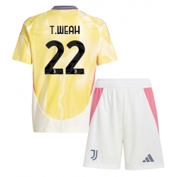 Juventus Timothy Weah #22 Bortedraktsett Barn 2024-25 Kortermet (+ Korte bukser)