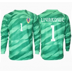 Kroatia Dominik Livakovic #1 Keeper Bortedrakt EM 2024 Langermet