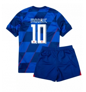 Kroatia Luka Modric #10 Bortedraktsett Barn EM 2024 Kortermet (+ Korte bukser)