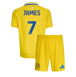 Leeds United Daniel James #7 Bortedraktsett Barn 2024-25 Kortermet (+ Korte bukser)