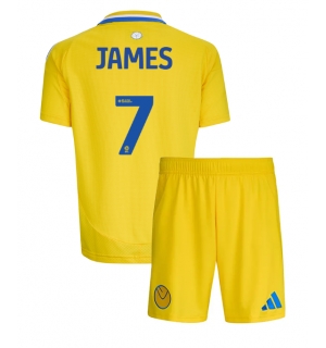 Leeds United Daniel James #7 Bortedraktsett Barn 2024-25 Kortermet (+ Korte bukser)