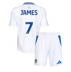 Leeds United Daniel James #7 Hjemmedraktsett Barn 2024-25 Kortermet (+ Korte bukser)