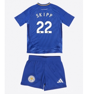 Leicester City Oliver Skipp #22 Hjemmedraktsett Barn 2024-25 Kortermet (+ Korte bukser)