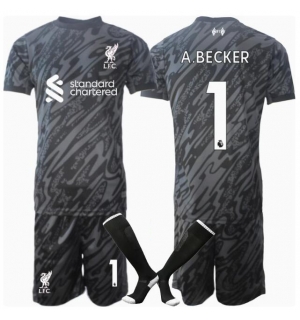 Liverpool Alisson Becker #1 Keeper Hjemmedraktsett Barn 2024-25 Kortermet (+ Korte bukser)