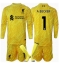 Liverpool Alisson Becker #1 Keeper Tredjedraktsett Barn 2024-25 Langermet (+ Korte bukser)