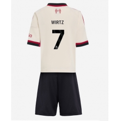 Liverpool Florian Wirtz #7 Bortedraktsett Barn 2025-26 Kortermet (+ Korte bukser)