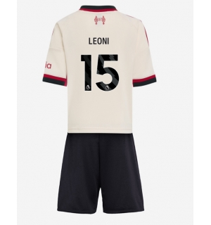 Liverpool Giovanni Leoni #15 Bortedraktsett Barn 2025-26 Kortermet (+ Korte bukser)