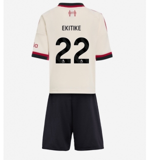 Liverpool Hugo Ekitike #22 Bortedraktsett Barn 2025-26 Kortermet (+ Korte bukser)