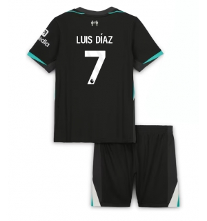 Liverpool Luis Diaz #7 Bortedraktsett Barn 2024-25 Kortermet (+ Korte bukser)