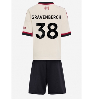 Liverpool Ryan Gravenberch #38 Bortedraktsett Barn 2025-26 Kortermet (+ Korte bukser)