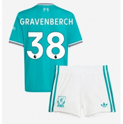 Liverpool Ryan Gravenberch #38 Tredjedraktsett Barn 2025-26 Kortermet (+ Korte bukser)