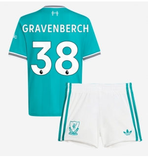 Liverpool Ryan Gravenberch #38 Tredjedraktsett Barn 2025-26 Kortermet (+ Korte bukser)