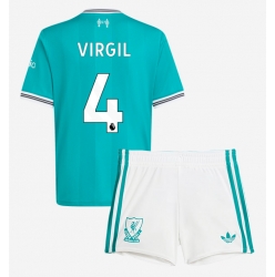 Liverpool Virgil van Dijk #4 Tredjedraktsett Barn 2025-26 Kortermet (+ Korte bukser)